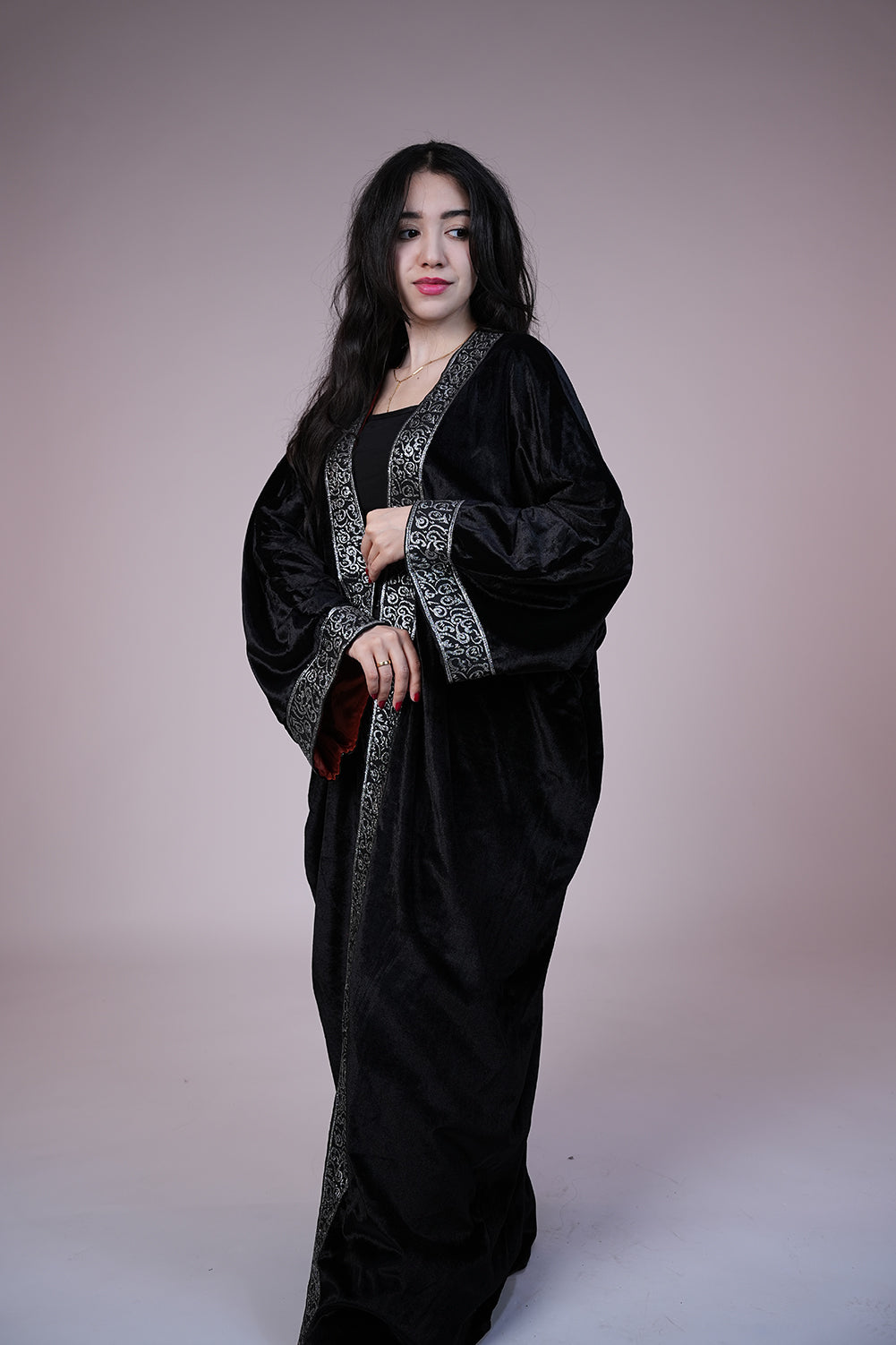 Royal Noir Embroidered Kaftan
