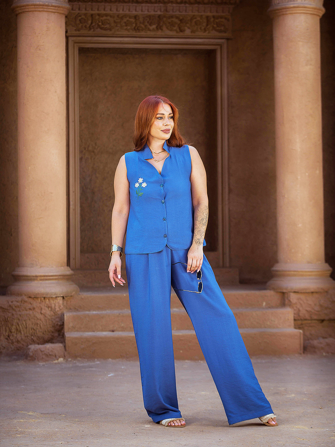 Tracto Blue Floral Set | Effortless Summer Style