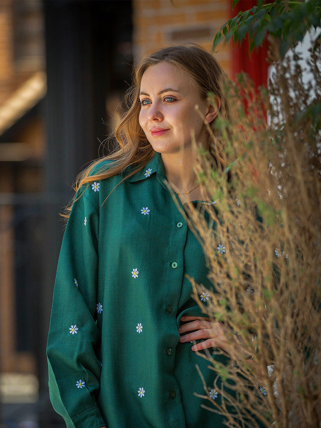 Tracto Green Daisy Shirt | Fresh & Nature-Inspired