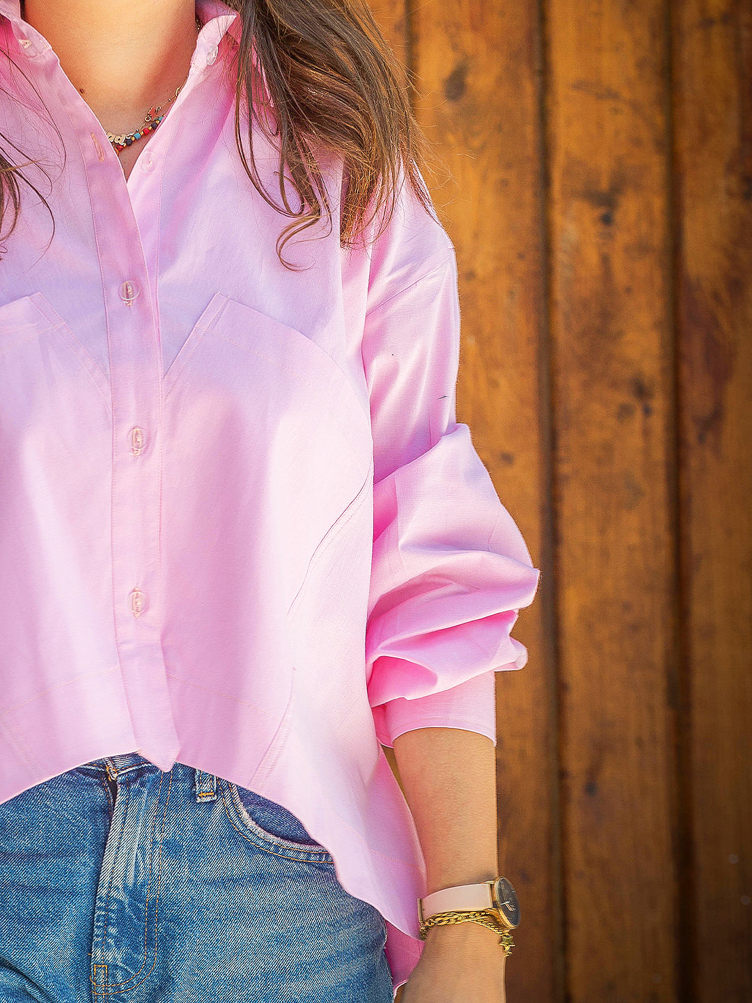 Tracto Pink Oversized Shirt | Chic & Versatile Style