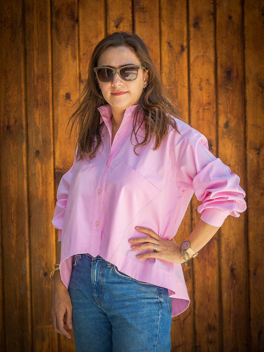 Tracto Pink Oversized Shirt | Chic & Versatile Style