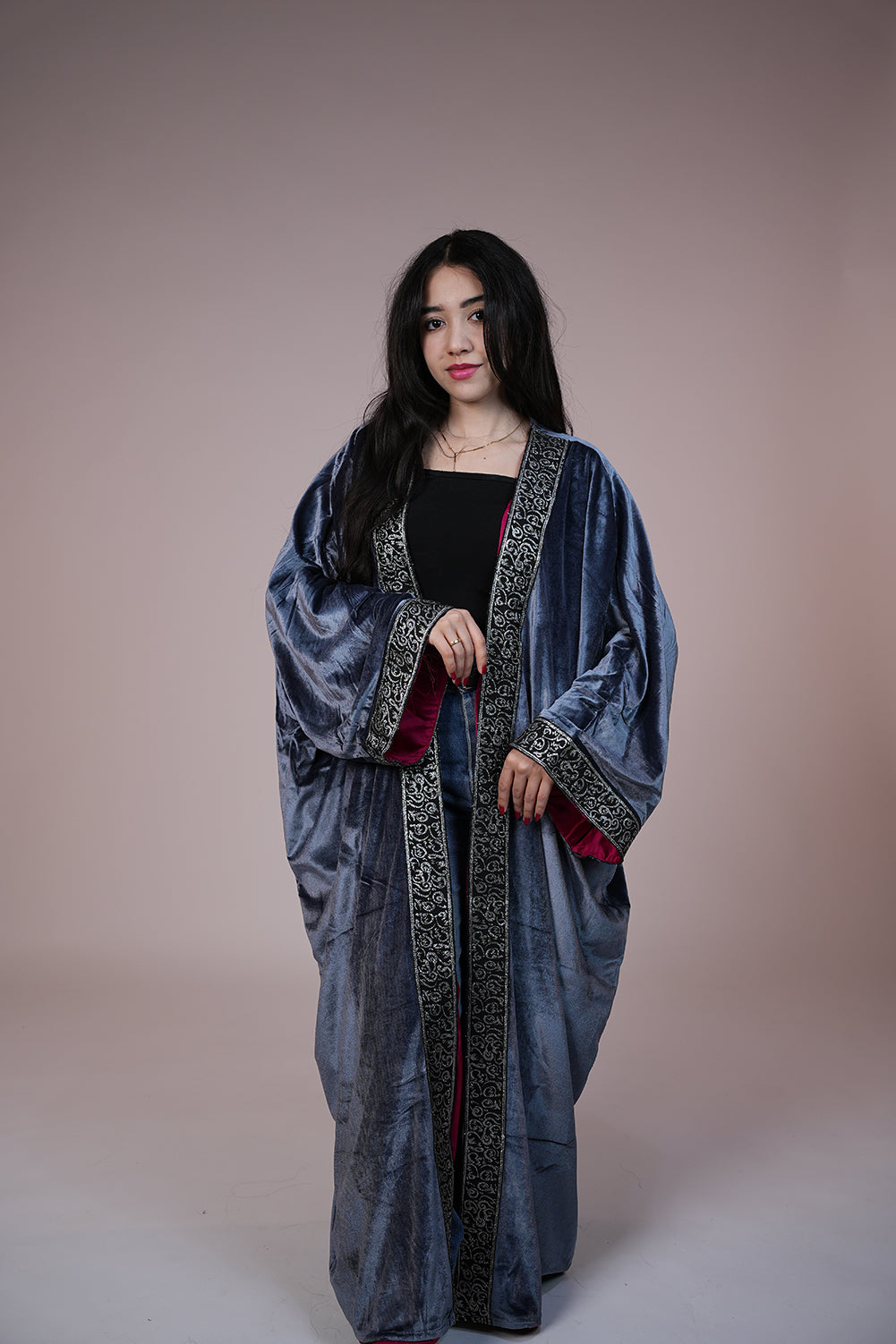 Royal Noir Embroidered Kaftan