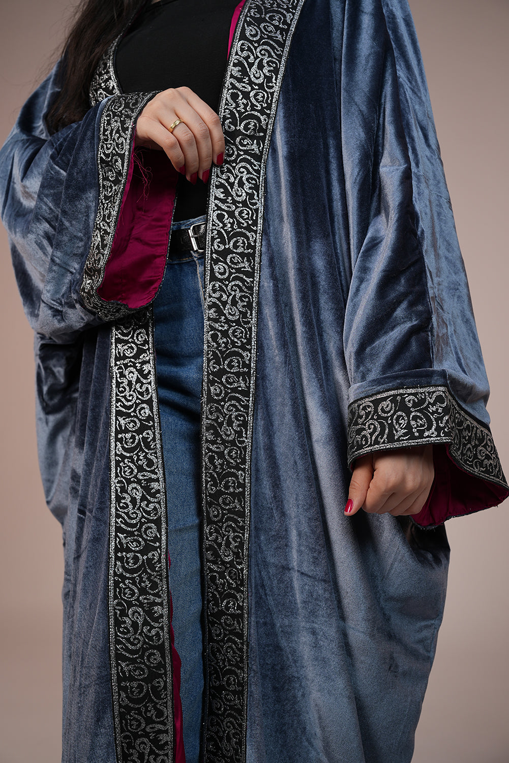 Royal Noir Embroidered Kaftan