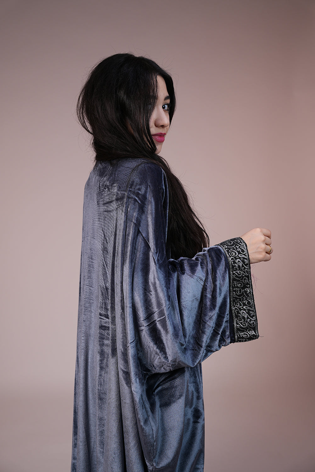 Royal Noir Embroidered Kaftan