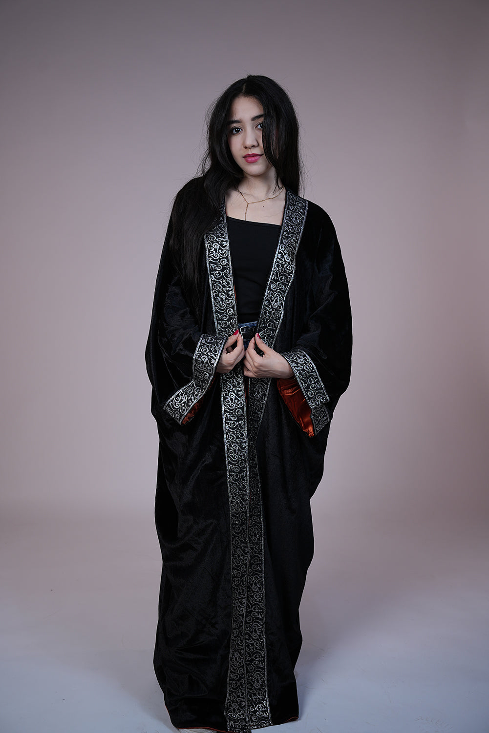 Royal Noir Embroidered Kaftan