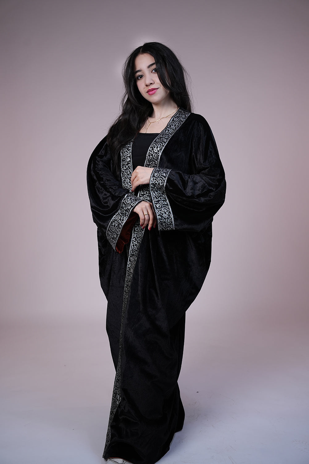Royal Noir Embroidered Kaftan