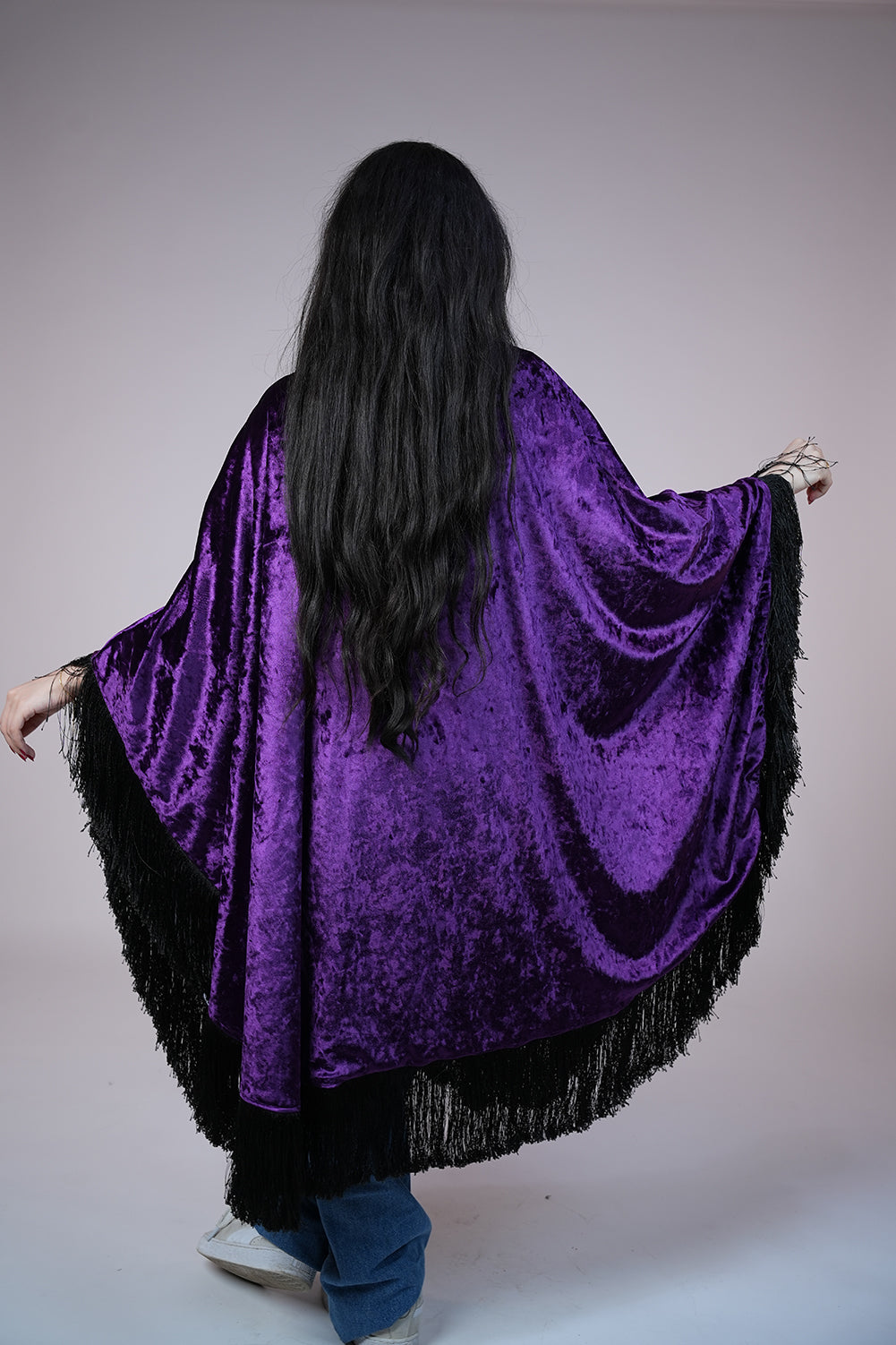 Velvet Fringe Statement Shawl