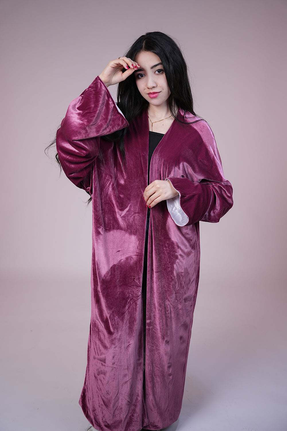 Velvet Rose Drape Kaftan