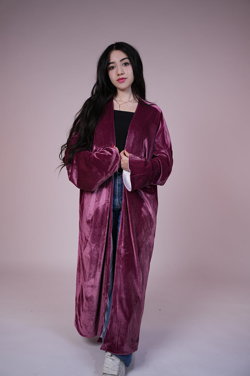 Velvet Rose Drape Kaftan
