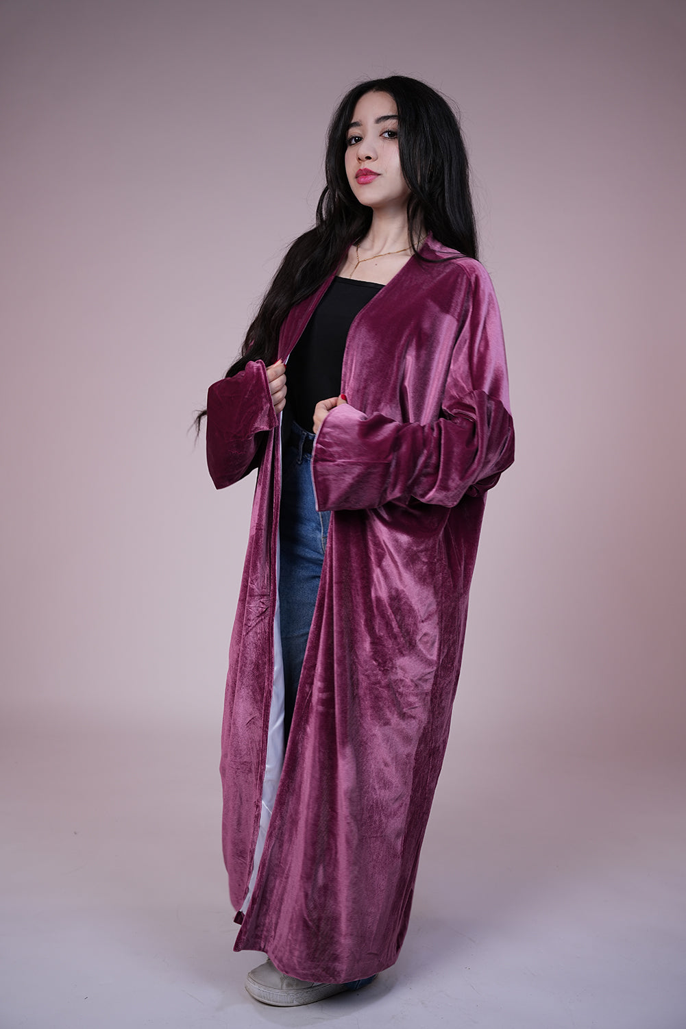 Velvet Rose Drape Kaftan