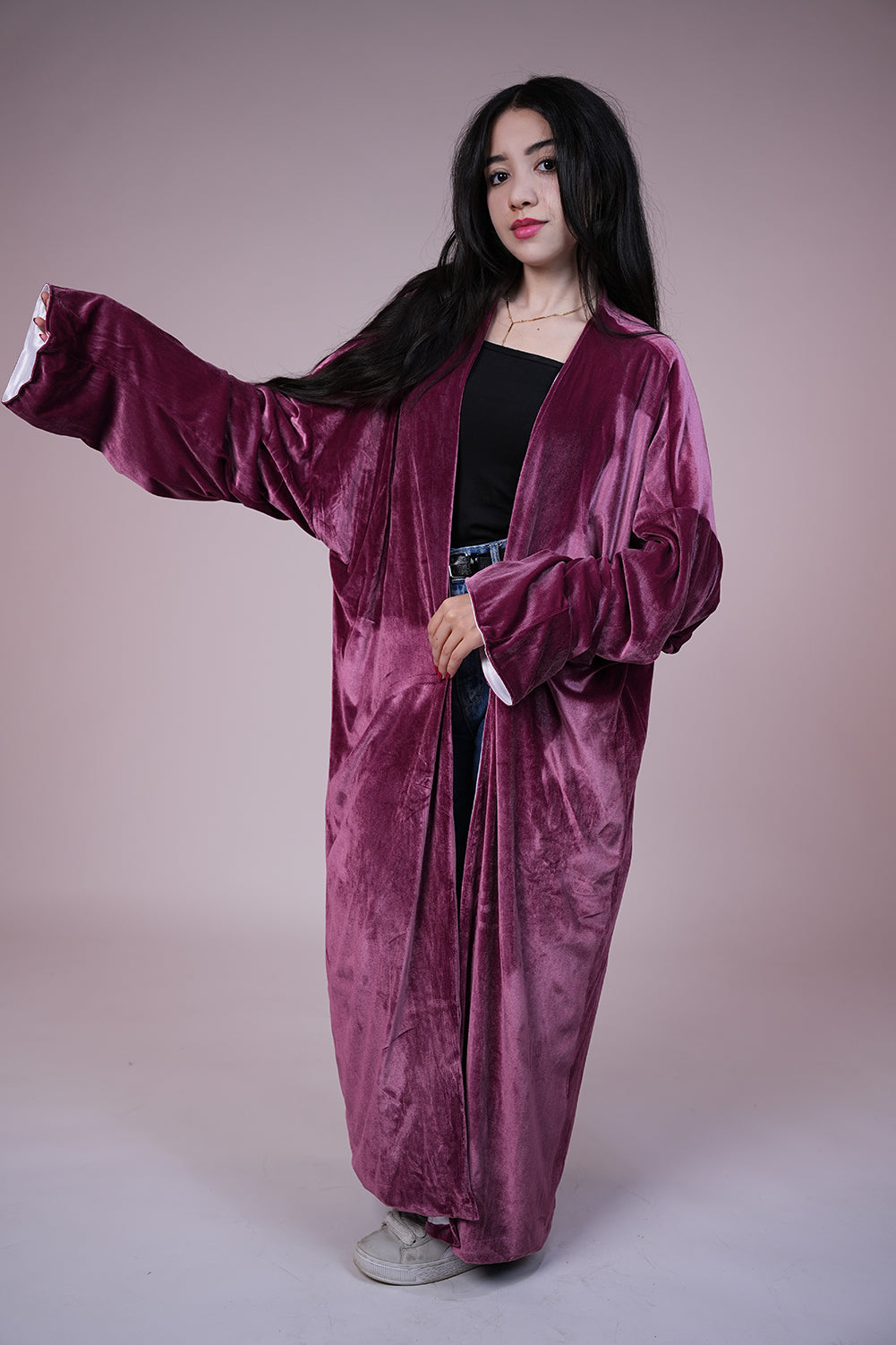 Velvet Rose Drape Kaftan