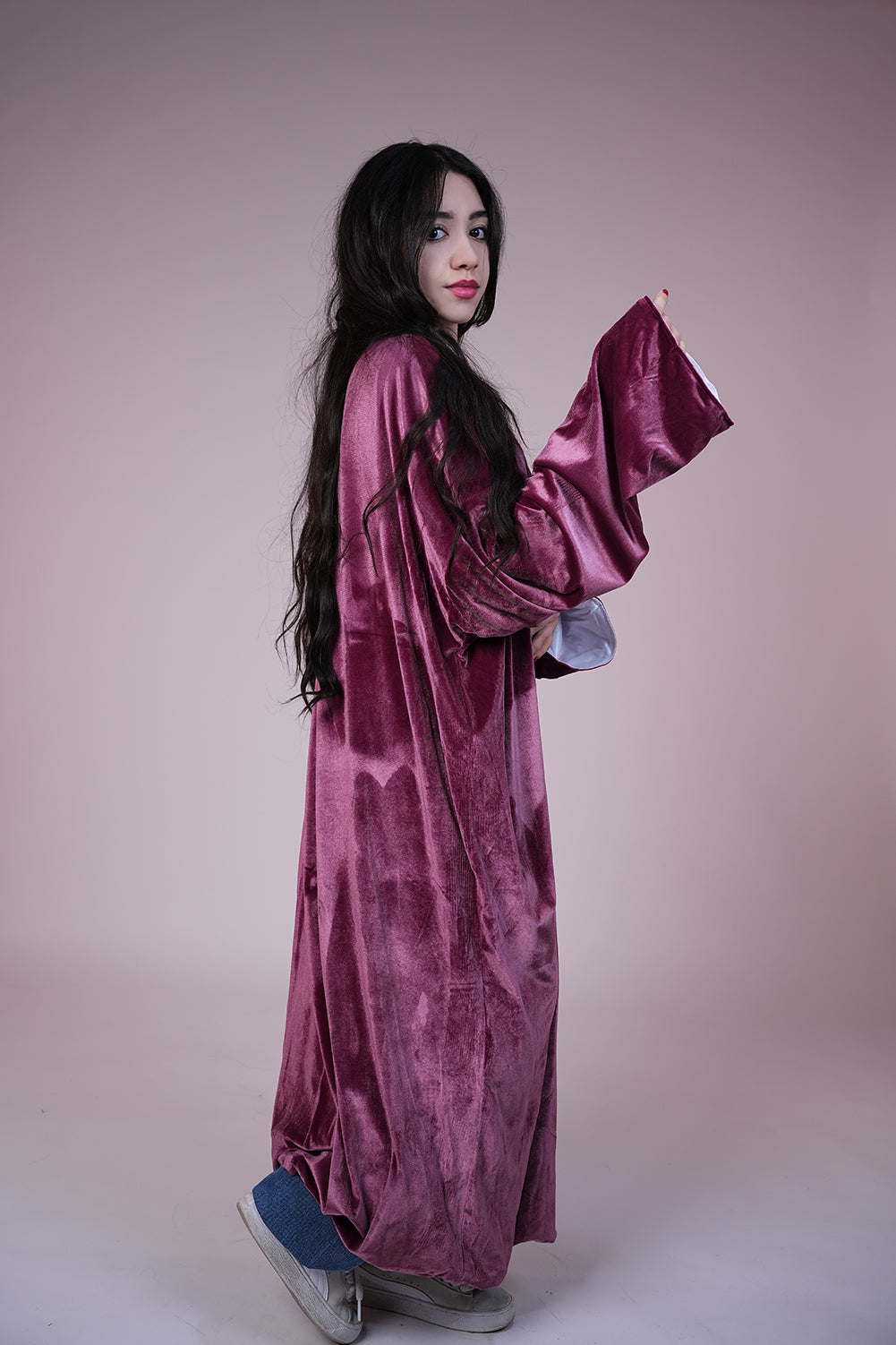 Velvet Rose Drape Kaftan