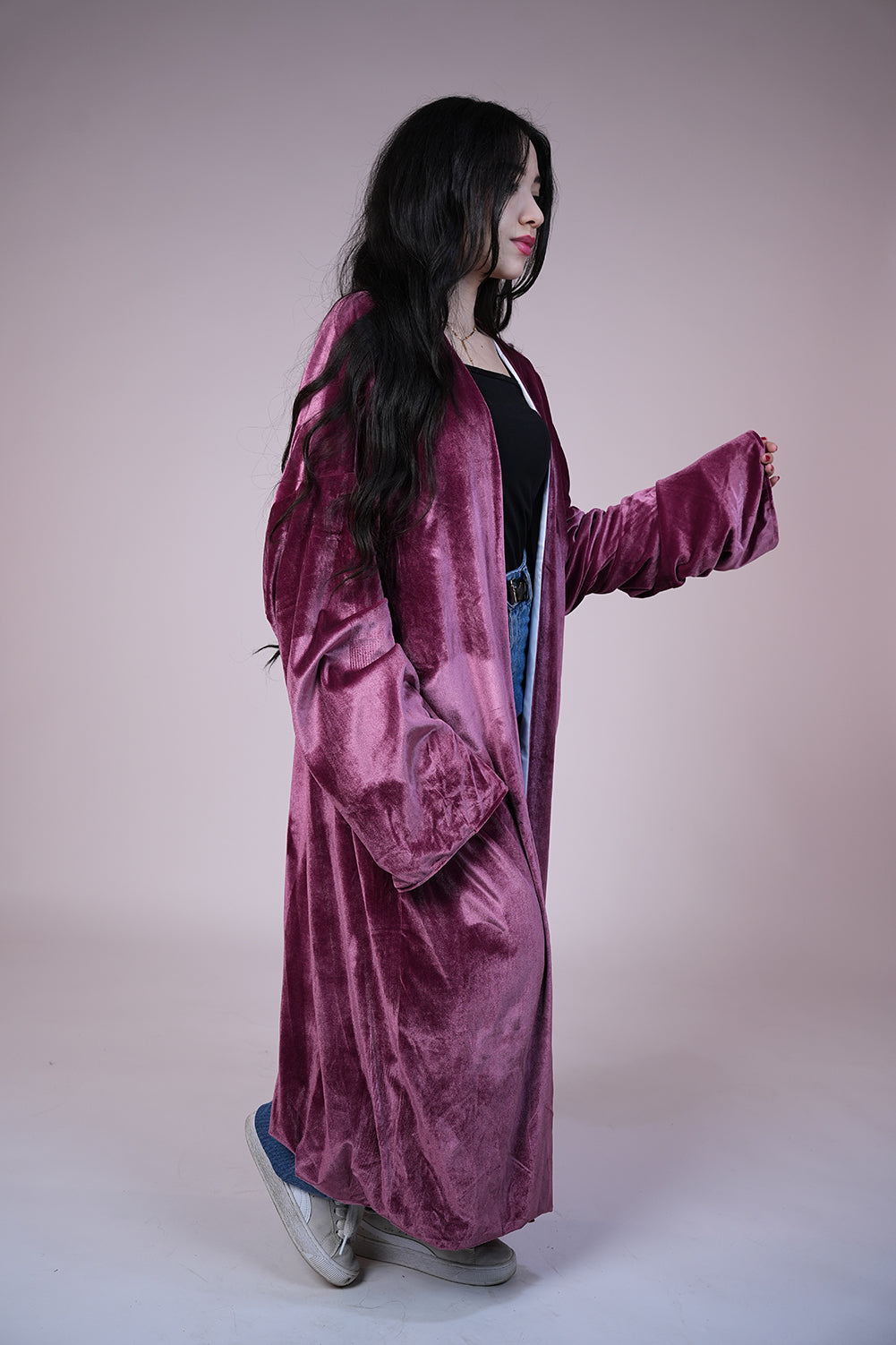 Velvet Rose Drape Kaftan