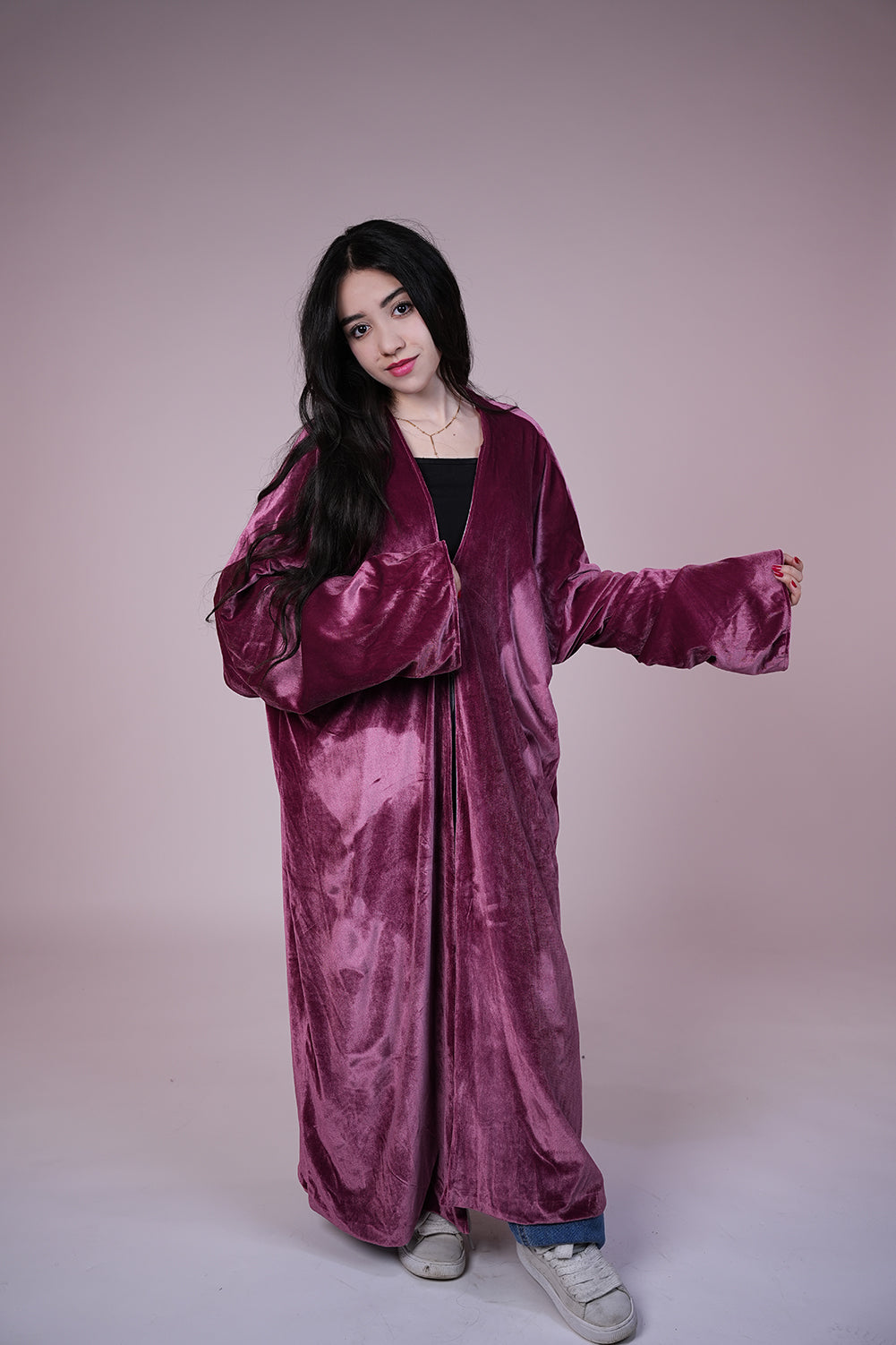 Velvet Rose Drape Kaftan