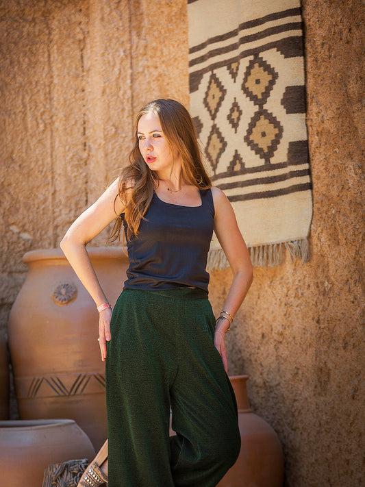 Tracto Wide-Leg Textured Pants